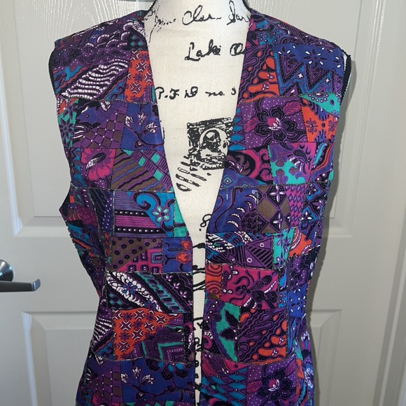 Beaded patchwork vintage vest - Picture 2 of 7